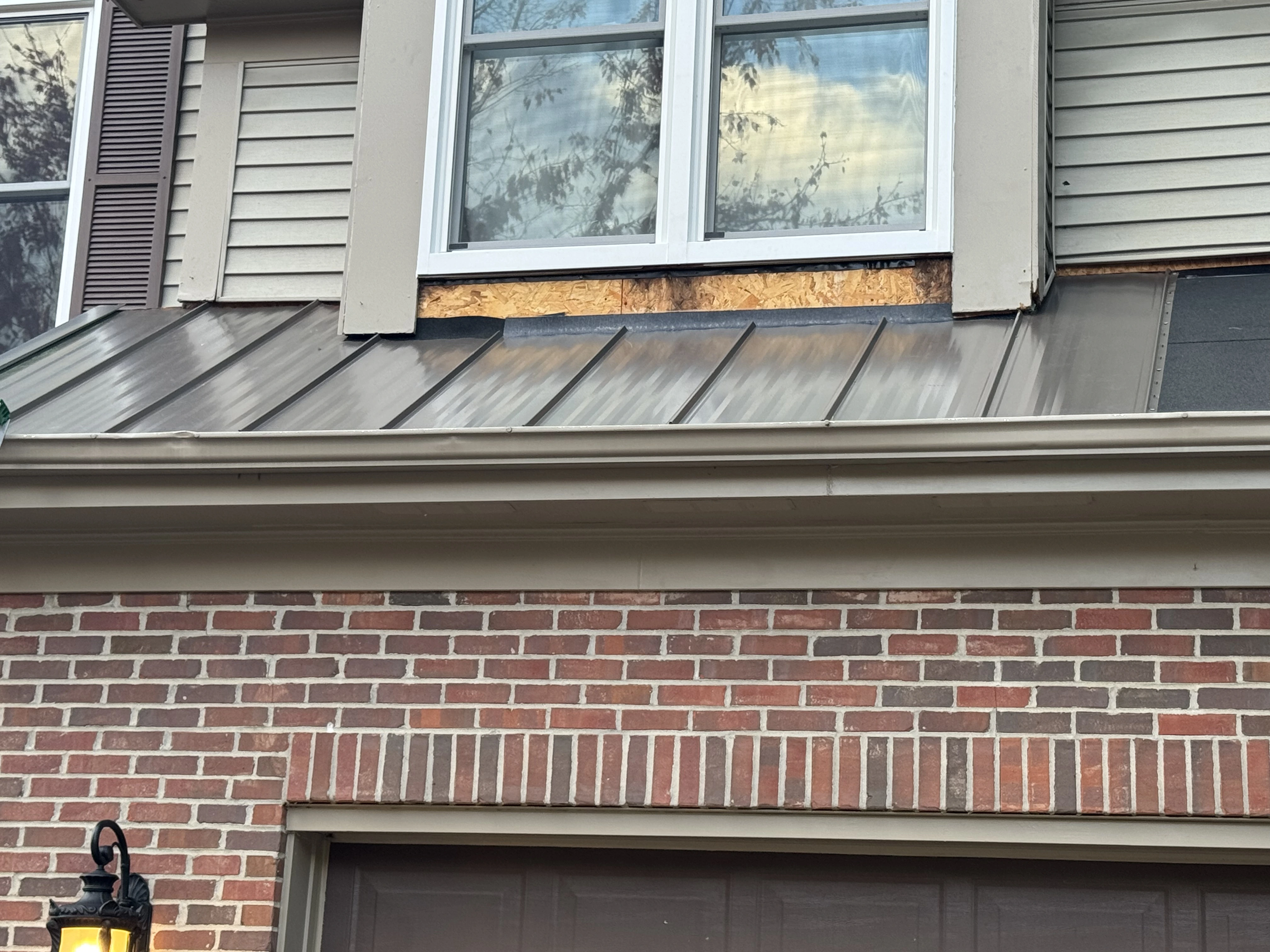 Metal roof on a residential home exterior