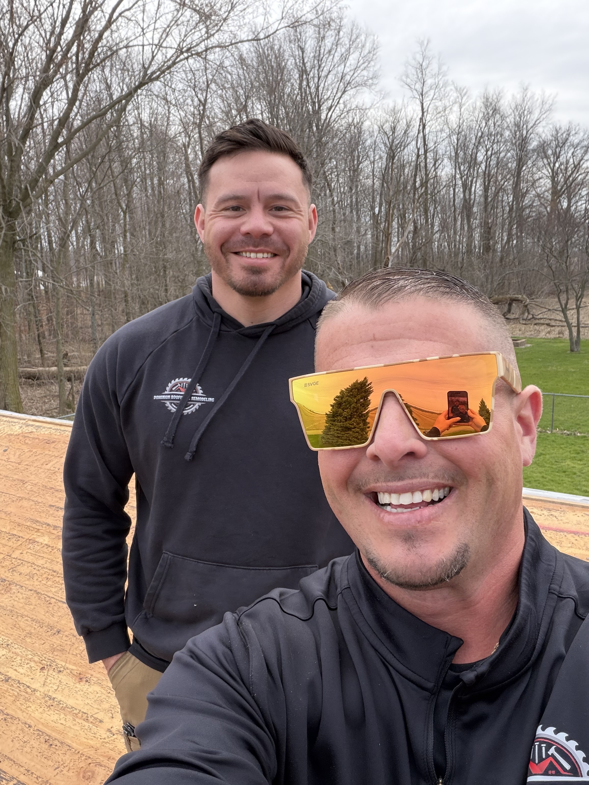 Dominion crew on a roof jobsite